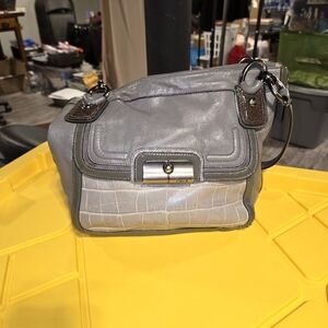 Coach purse gray leather